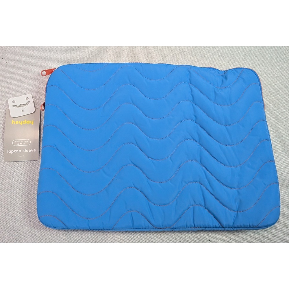 Heyday Laptop Sleeve Unisex 14in Blue New Quilted Wave Padded Tech Case
